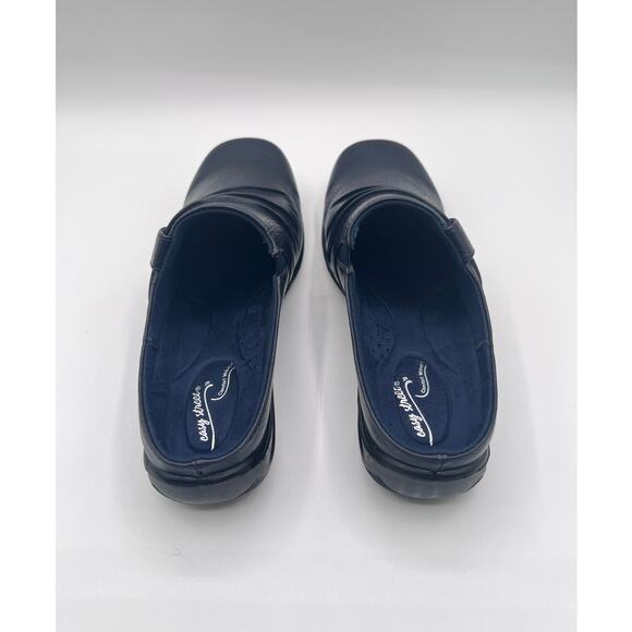 EASY STREET CASUAL 'HOLLY' COMFORT CLOGS MULE NAVY WOMENS 9N NARROW NEW - Picture 6 of 12
